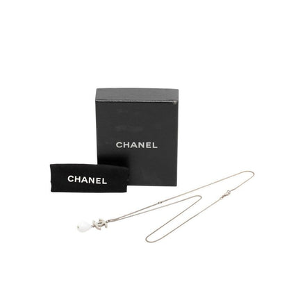 Chanel CC Logo Pendant Silver White Metal — view 6
