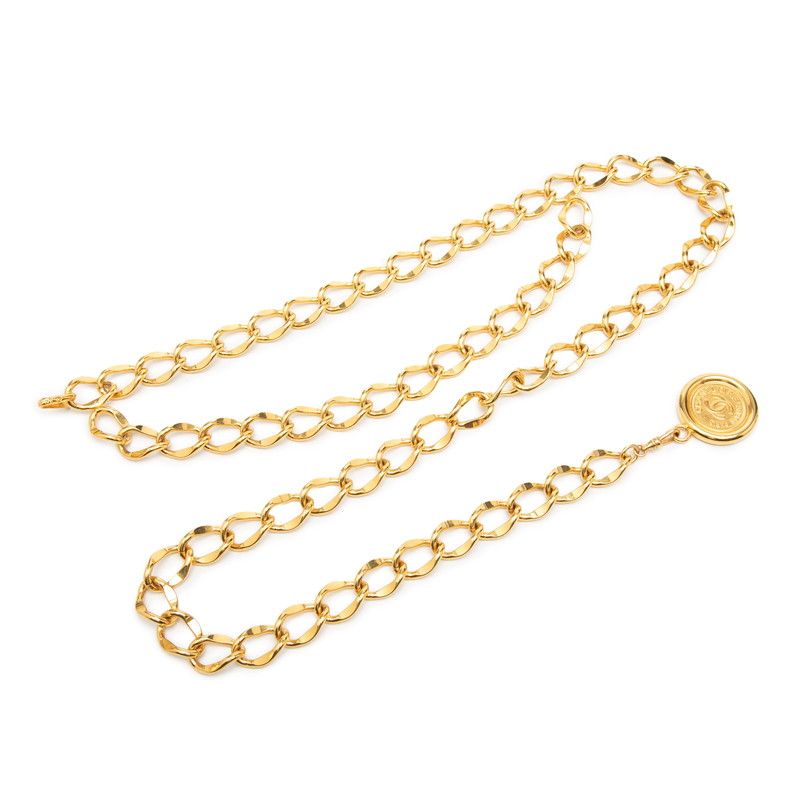 Chanel 31 Rue Cambon le CC Logo Vintage Chain Belt Gold Plated