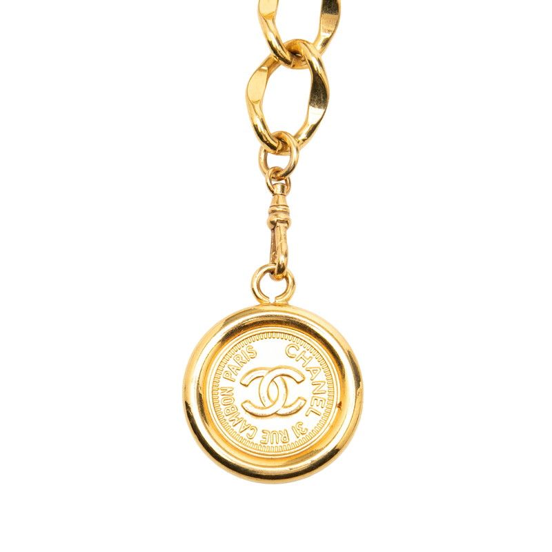 Chanel 31 Rue Cambon le CC Logo Vintage Chain Belt Gold Plated — view 2