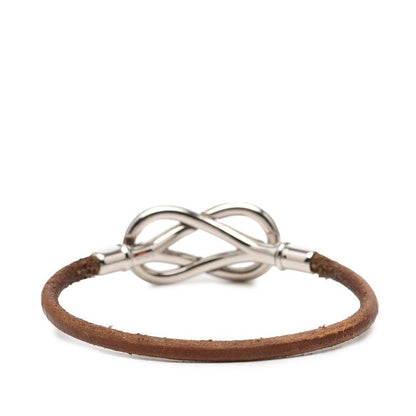 Hermes Atame Bracelet Brown Silver Metal Leather — view 3