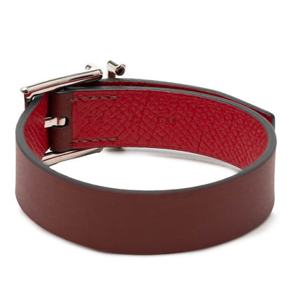 Hermes Nathan Reversible Bracelet Red Brown Leather — view 4
