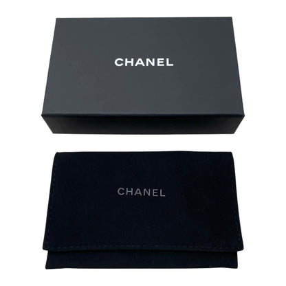 Chanel Card Case Coin Classic Zip Fragment Quilted Caviar Leather CC Logo Black — view 9