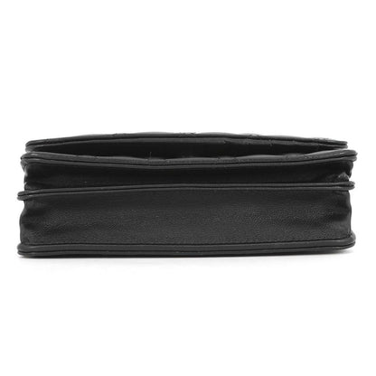 Chanel Chain Wallet Quilted Camellia Ribbon Lambskin Black — view 3