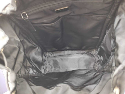 Prada Backpack Triangle Logo Black Nylon White Tag Silver — view 9