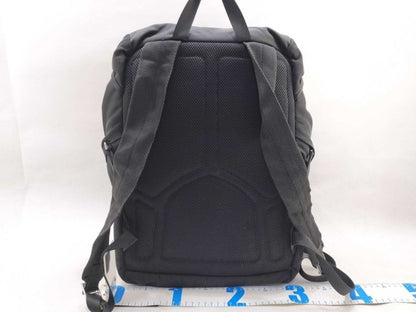Prada Backpack Triangle Logo Black Nylon White Tag Silver — view 2