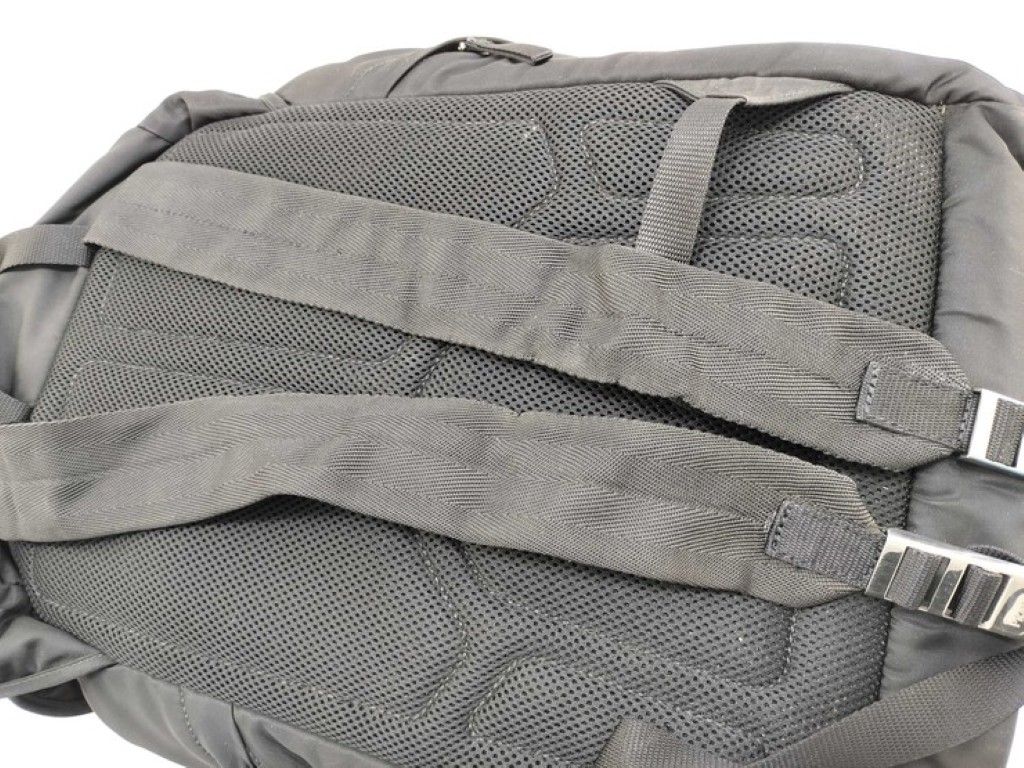 Prada Backpack Triangle Logo Black Nylon White Tag Silver — view 8