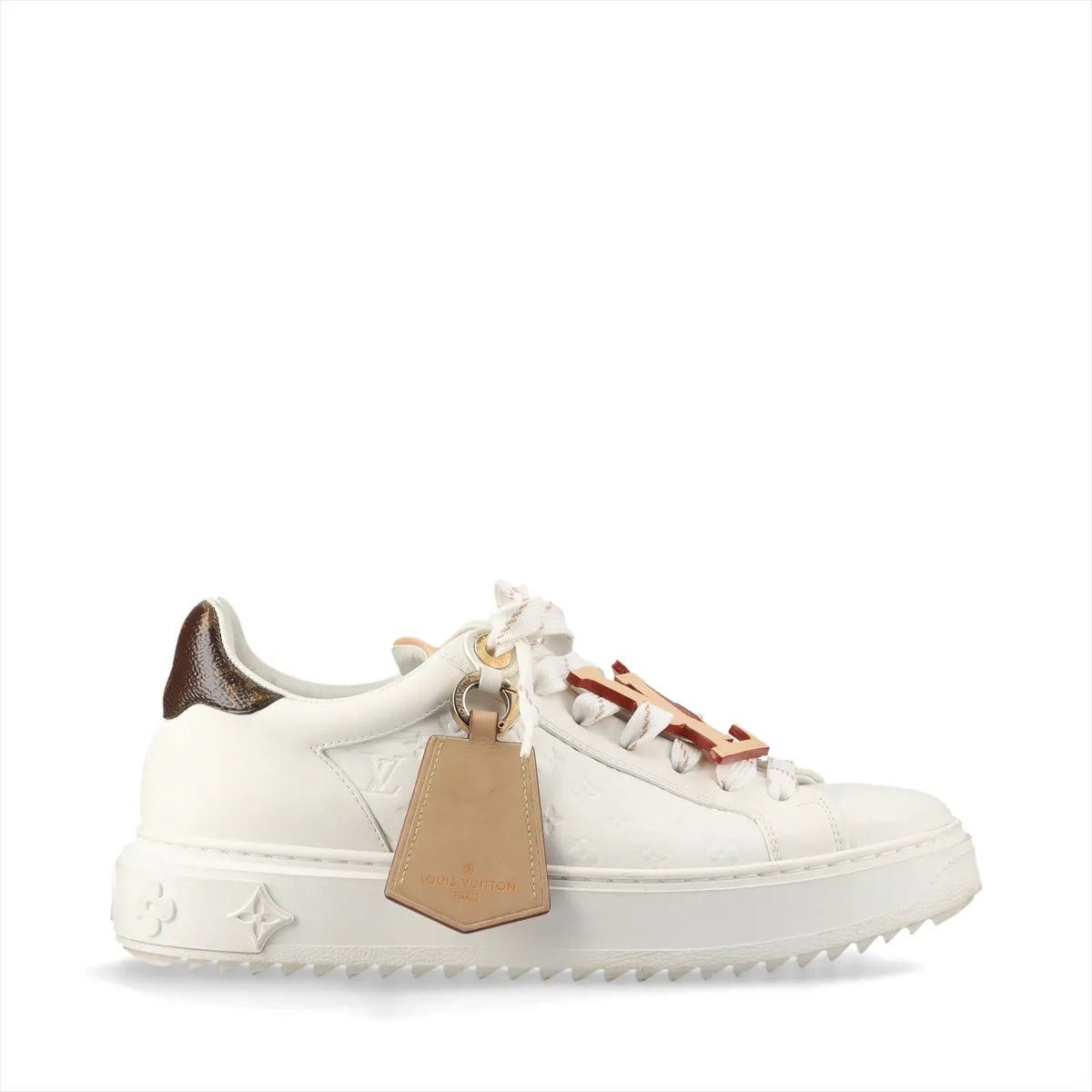 Louis Vuitton Time Out Line 36.5 Leather Sneakers Low Cut Shoes — view 4