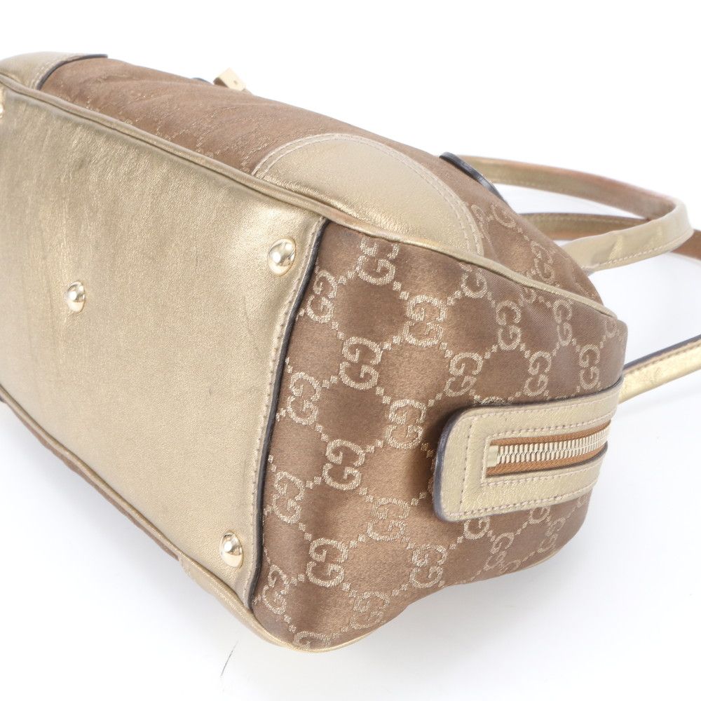 Gucci GG Nylon Princi Leather Shoulder Bag Tote Hand — view 5