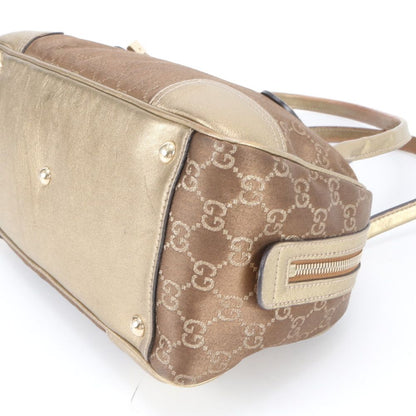 Gucci GG Nylon Princi Leather Shoulder Bag Tote Hand — view 5