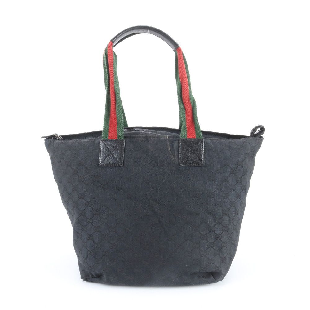 Gucci GG Canvas Sherry Line Leather Tote Shoulder Hand — view 3