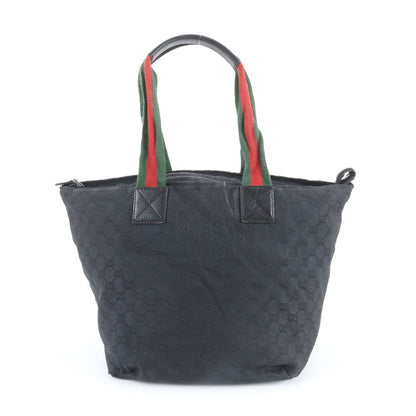 Gucci GG Canvas Sherry Line Leather Tote Shoulder Hand — view 3