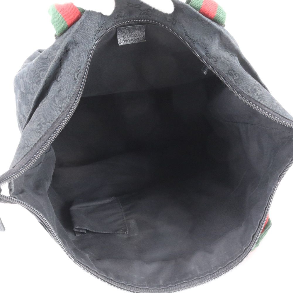 Gucci GG Canvas Sherry Line Leather Tote Shoulder Hand — view 7