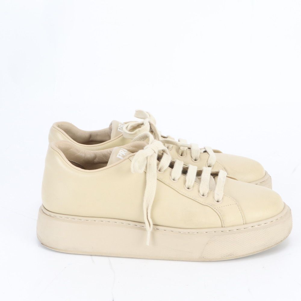 Prada Leather Low Cut Sneakers Lace Up Shoes Flat — view 5