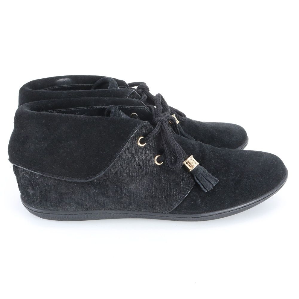 Louis Vuitton Monogram 36.5 Sneakers Lace Up Shoes Black — view 3