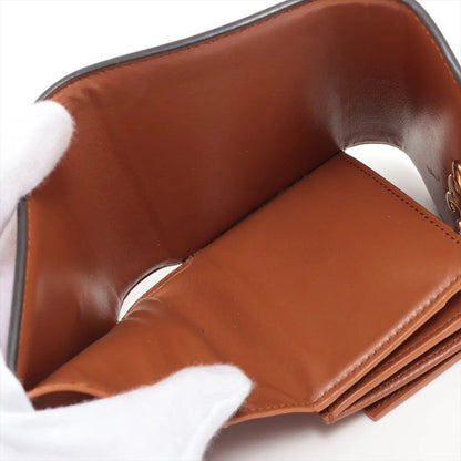 Celine Triomphe Small Flap Wallet Leather Trifold Compact — view 5