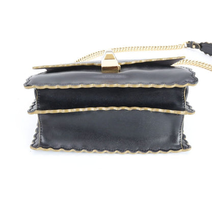 Fendi Canai Chain Leather 2-Way Shoulder Bag Crossbody Hand Tote — view 6