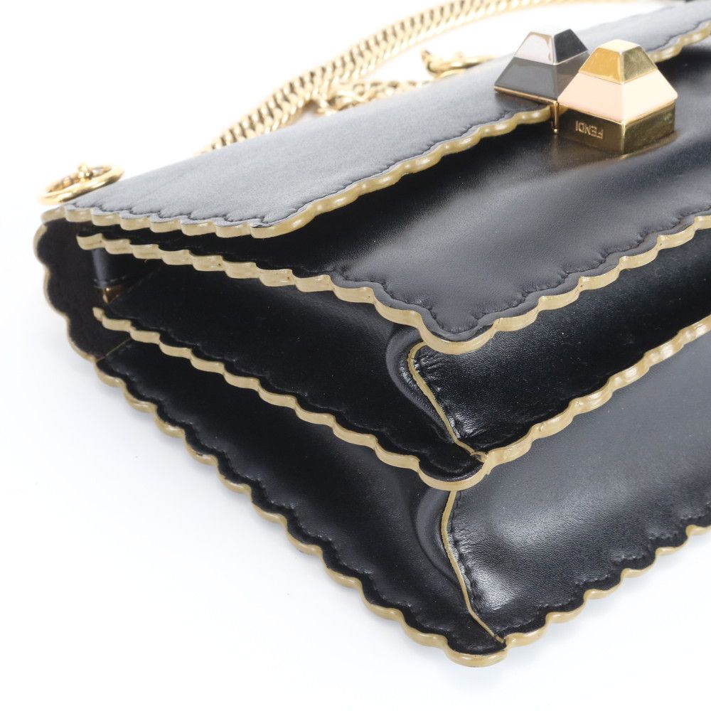 Fendi Canai Chain Leather 2-Way Shoulder Bag Crossbody Hand Tote — view 7
