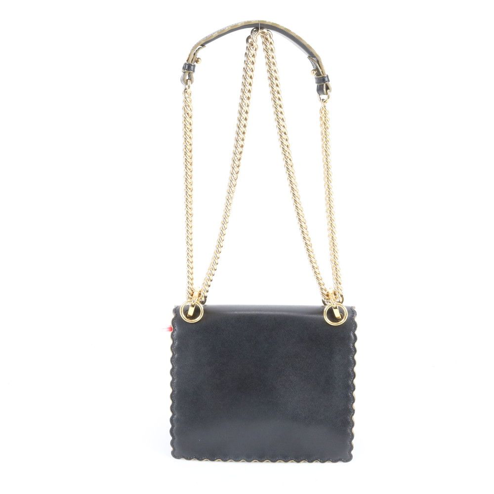 Fendi Canai Chain Leather 2-Way Shoulder Bag Crossbody Hand Tote — view 3