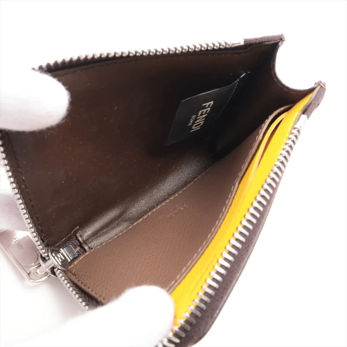Fendi Zucca Roma Leather Coin Purse Compact — view 3