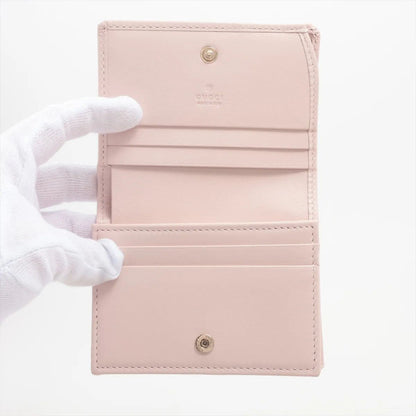 Gucci GG Emblem Compact Wallet Leather Bifold Pink — view 3