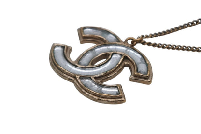 Chanel CC Logo Necklace Metal Clear Gold — view 5