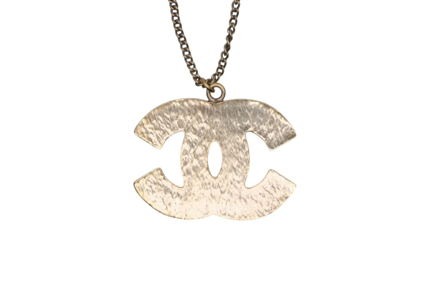 Chanel CC Logo Necklace Metal Clear Gold — view 3