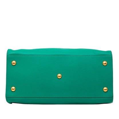 Saint Laurent Line Cabas Classic Tote Green Leather — view 3