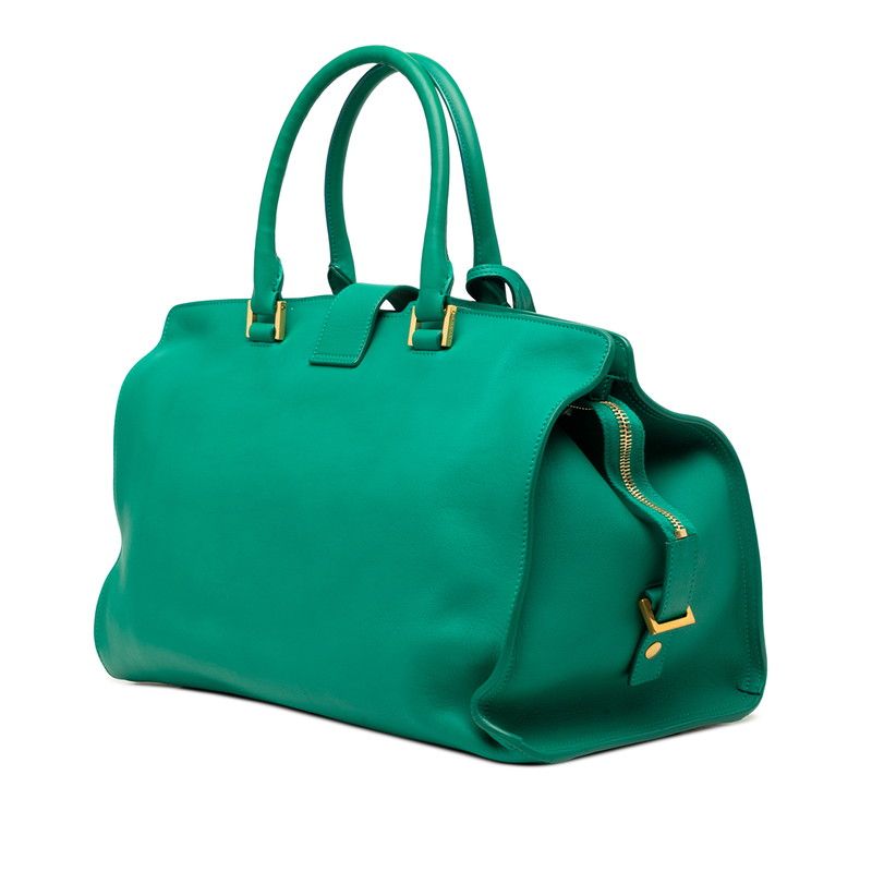 Saint Laurent Line Cabas Classic Tote Green Leather — view 2