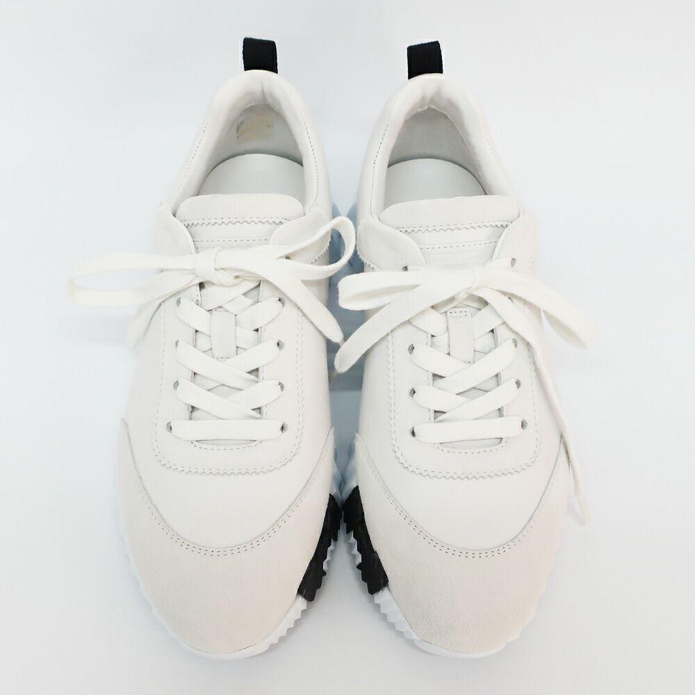 Hermes Ten Sneakers Bouncing 38.5 Calf Logo Shoes — view 3
