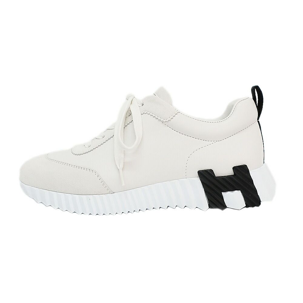 Hermes Ten Sneakers Bouncing 38.5 Calf Logo Shoes