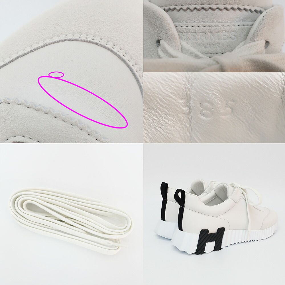 Hermes Ten Sneakers Bouncing 38.5 Calf Logo Shoes — view 8