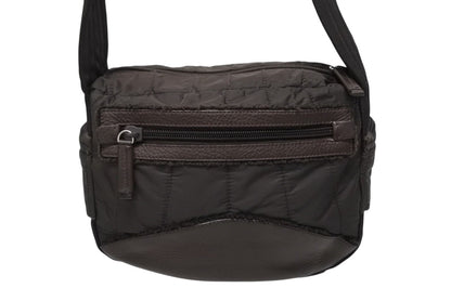Prada Sports Handbag Brown Nylon Leather Silver — view 3