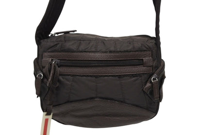 Prada Sports Handbag Brown Nylon Leather Silver — view 2