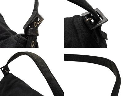 Fendi Mamma Baguette Bag Tote Cotton Metal Gray Black — view 7