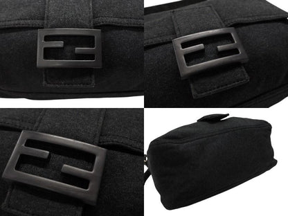 Fendi Mamma Baguette Bag Tote Cotton Metal Gray Black — view 8