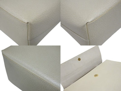 Gucci Bamboo Handbag Wood Handle Ivory Leather Suede Gold — view 8
