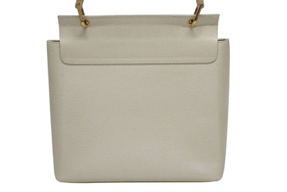 Gucci Bamboo Handbag Wood Handle Ivory Leather Suede Gold — view 2
