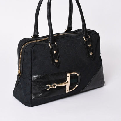Gucci Sherry Line Horsebit Tote Bag Leather GG Canvas — view 3