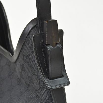 Gucci Hobo Handbag GG Canvas Leather Black Gold — view 5