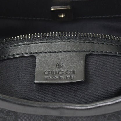 Gucci Hobo Handbag GG Canvas Leather Black Gold — view 8