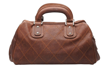 Chanel Handbag CC Logo Caviar Leather Brown Quilted — view 2