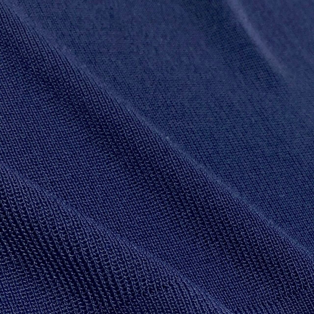 Saint Laurent Rive Gauche Long Sleeve Knit Gold Button Navy Rayon Sweater — view 8