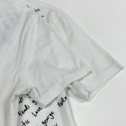 Fendi Crew Neck T-Shirt Embroidered Letter Embroidery White Cotton Short Sleeve — view 5