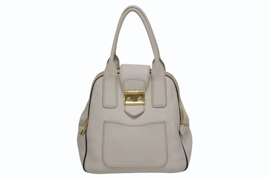 Miu Miu Vitello Caribu 2-Way Bag Calfskin Ivory Gold