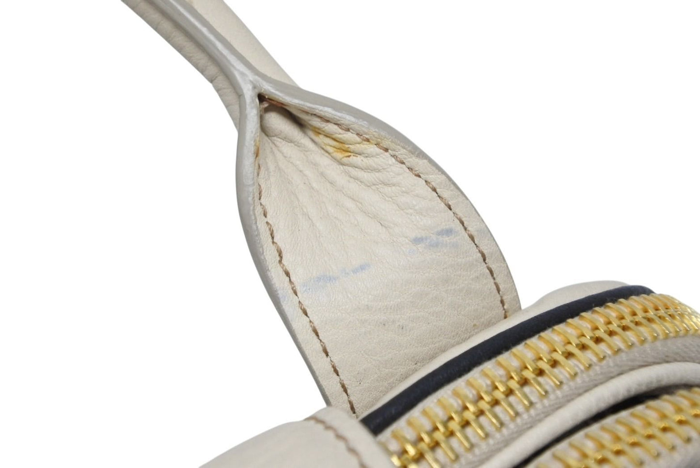Miu Miu Vitello Caribu 2-Way Bag Calfskin Ivory Gold — view 8