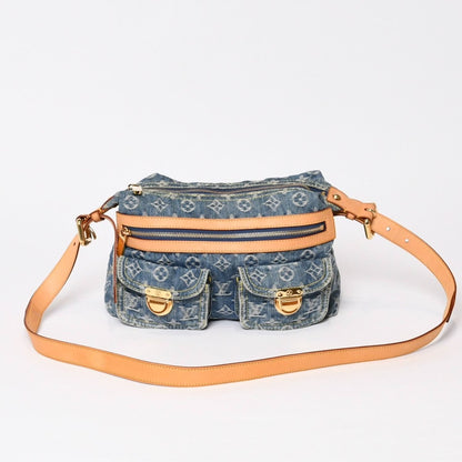 Louis Vuitton Monogram Denim Baggy PM Shoulder Bag Indigo Blue