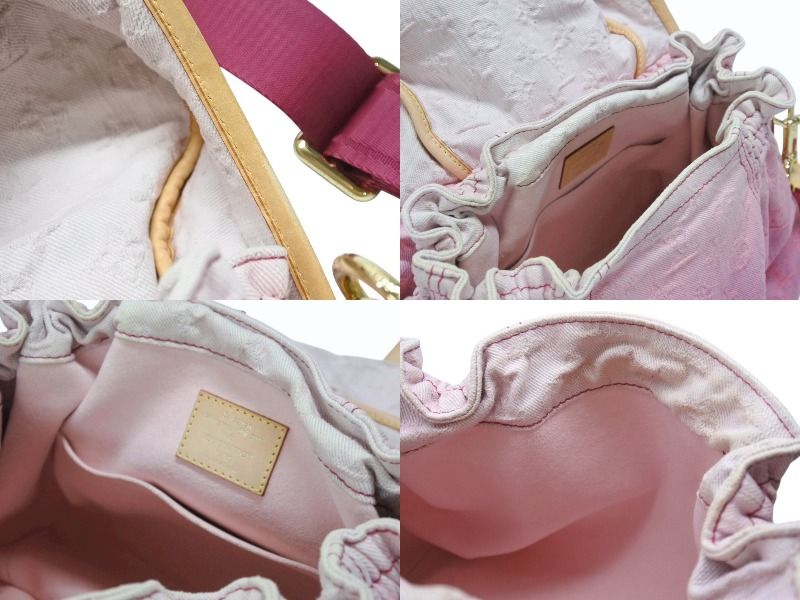 Louis Vuitton Shoulder Bag Monogram Denim Sunshine Pink White Gold — view 8