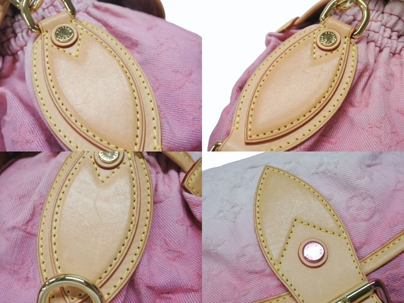 Louis Vuitton Shoulder Bag Monogram Denim Sunshine Pink White Gold — view 4