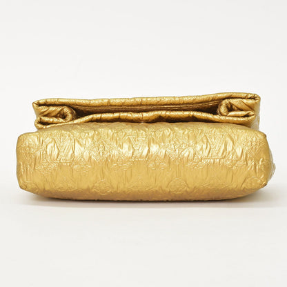 Louis Vuitton Clutch Limelight PM Gold Silk Wool — view 7