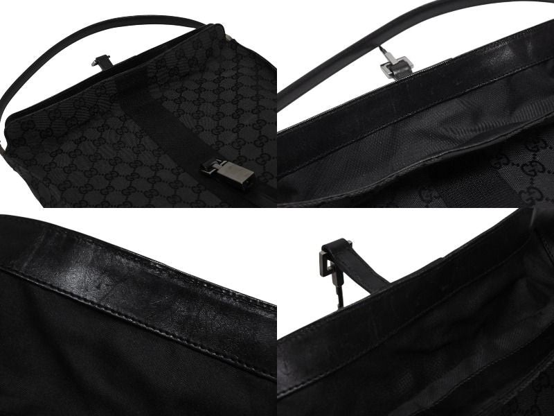 Gucci Tote Bag GG Canvas Black Metal — view 8